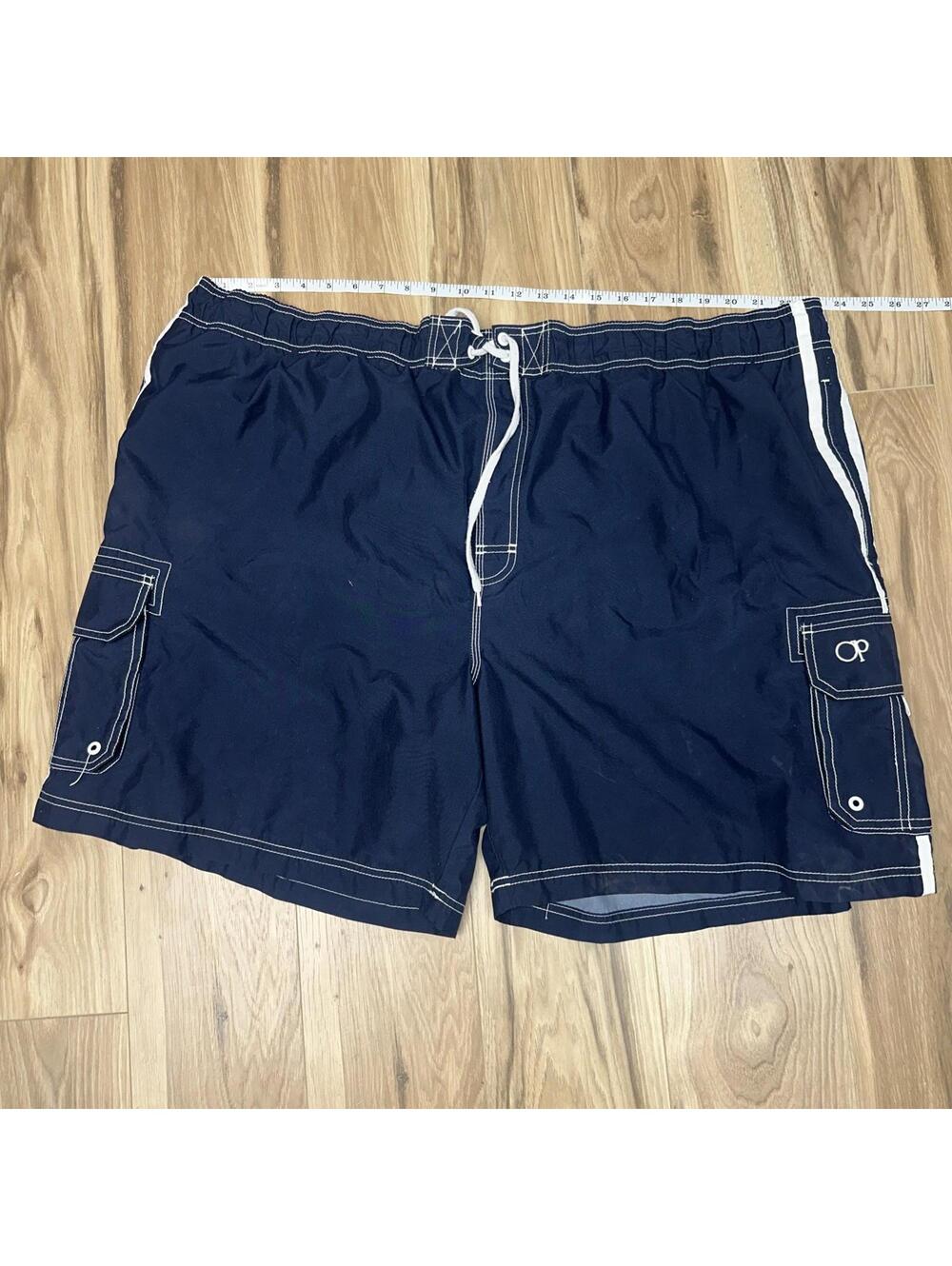 OP Navy Blue White Mesh Lined Swimming Trucks size 46